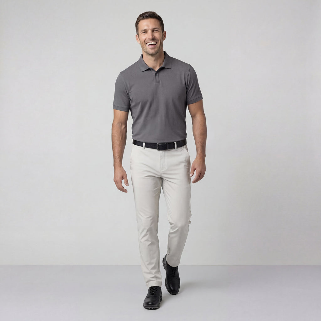 Clubhouse Pique Polo -- Charcoal Gray