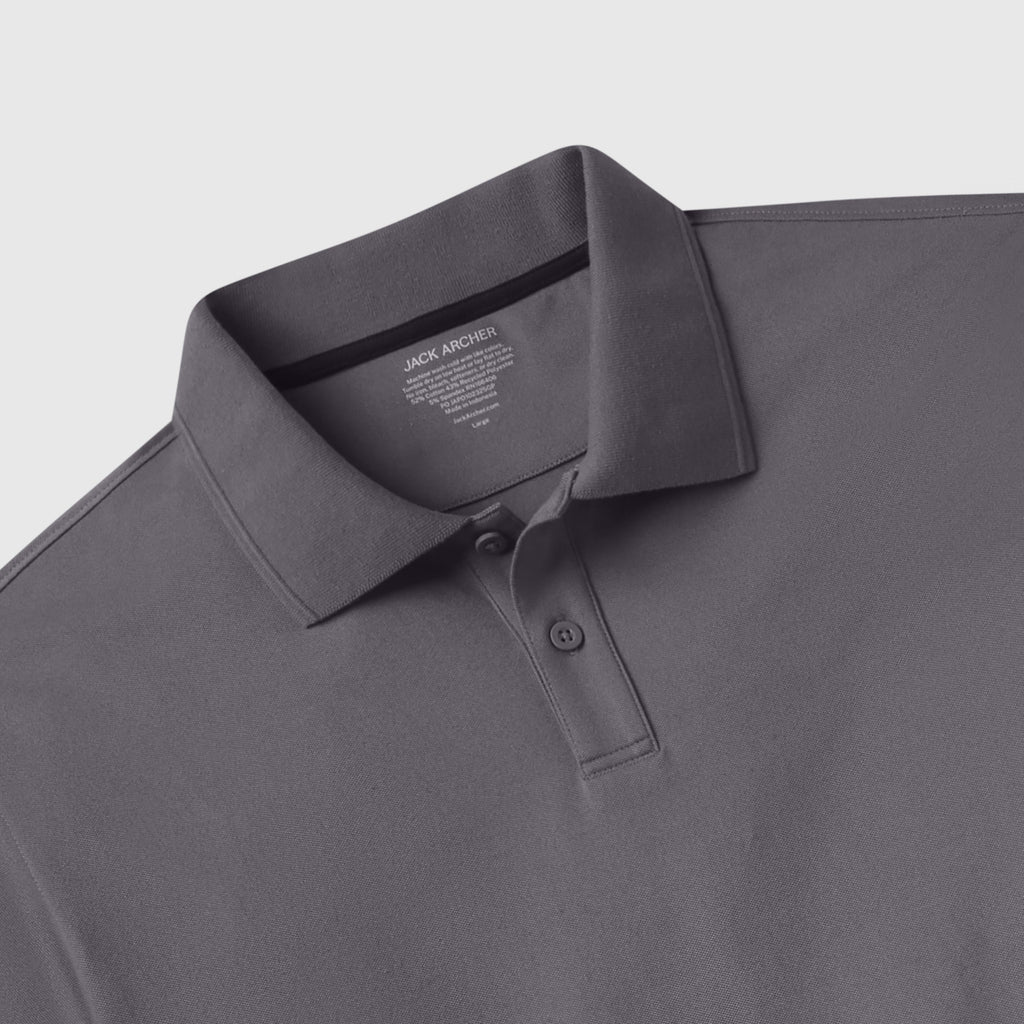 Clubhouse Pique Polo -- Charcoal Gray